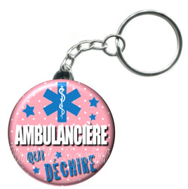 Porte-clés badge Ambulancière- Réf PC39