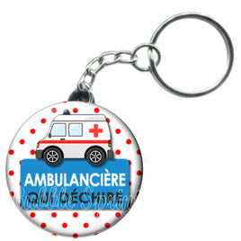 Porte-clés badge Ambulancière- Réf PC40