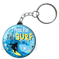 Porte-clés badge J'peux pas j'ai Surf- Réf PC430