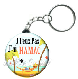 Porte-clés badge J'peux pas j'ai Hamac- Réf PC437