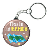 Porte-clés badge J'peux pas j'ai Rando- Réf PC441