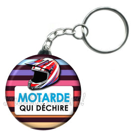 Porte-clés badge Motarde- Réf PC443