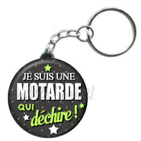 Porte-clés badge Motarde- Réf PC446