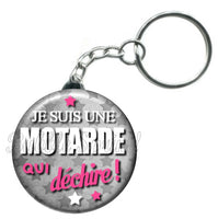 Porte-clés badge Motarde- Réf PC448