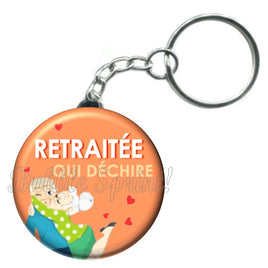 Porte-clés badge Retraitée- Réf PC457