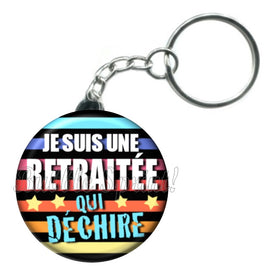 Porte-clés badge Retraitée- Réf PC458