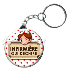 Porte-clés badge Infirmière- Réf PC480