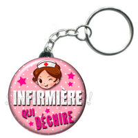 Porte-clés badge Infirmière- Réf PC482