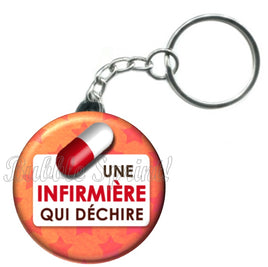 Porte-clés badge Infirmière- Réf PC483