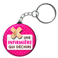 Porte-clés badge Infirmière- Réf PC484