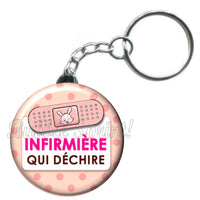 Porte-clés badge Infirmière- Réf PC487