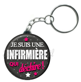 Porte-clés badge Infirmière- Réf PC488