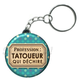 Porte-clés badge Tatoueur- Réf PC489