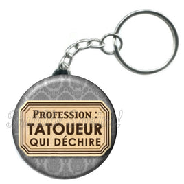 Porte-clés badge Tatoueur- Réf PC491