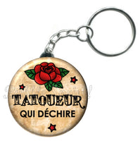 Porte-clés badge Tatoueur- Réf PC495