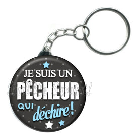 Porte-clés badge Pêcheur- Réf PC496