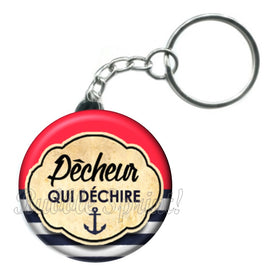 Porte-clés badge Pêcheur- Réf PC497