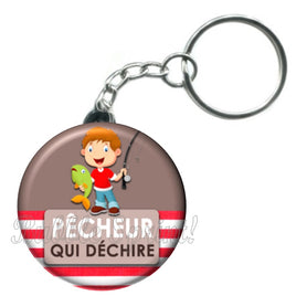 Porte-clés badge Pêcheur- Réf PC499