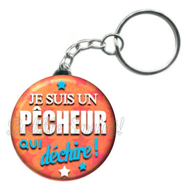 Porte-clés badge Pêcheur- Réf PC501