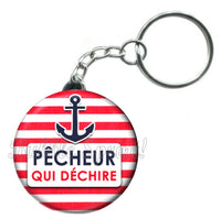 Porte-clés badge Pêcheur- Réf PC502