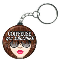 Porte-clés badge Coiffeuse- Réf PC53