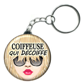 Porte-clés badge Coiffeuse- Réf PC57