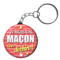 Porte-clés badge Maçon- Réf PC588