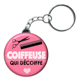 Porte-clés badge Coiffeuse- Réf PC58