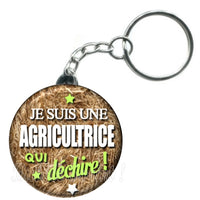 Porte-clés badge Agricultrice- Réf PC5