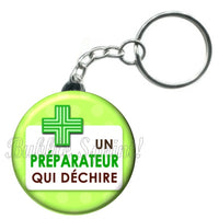 Porte-clés badge Préparateur- Réf PC608