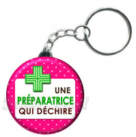 Porte-clés badge Préparatrice- Réf PC611