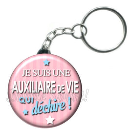 Porte-clés badge Auxiliaire de vie- Réf PC635