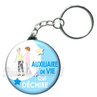 Porte-clés badge Auxiliaire de vie- Réf PC636