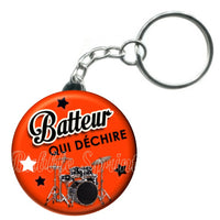 Porte-clés badge Batteur- Réf PC638