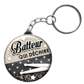 Porte-clés badge Batteur- Réf PC640