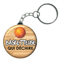 Porte-clés badge Basketteuse- Réf PC643