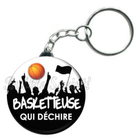 Porte-clés badge Basketteuse- Réf PC644