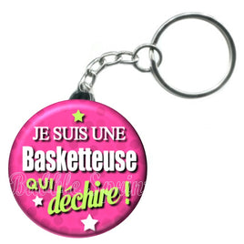 Porte-clés badge Basketteuse- Réf PC645