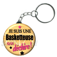 Porte-clés badge Basketteuse- Réf PC646