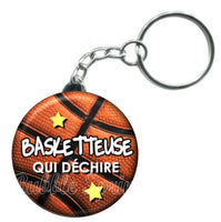 Porte-clés badge Basketteuse- Réf PC647