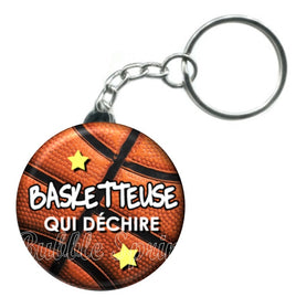 Porte-clés badge Basketteuse- Réf PC647