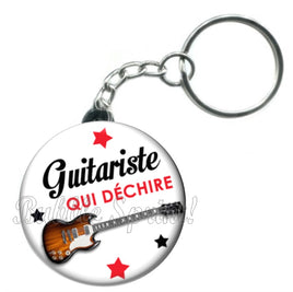 Porte-clés badge Guitariste- Réf PC648