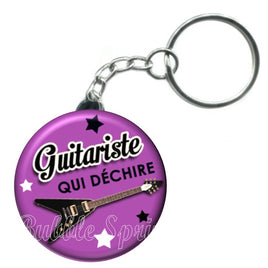 Porte-clés badge Guitariste- Réf PC652