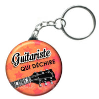 Porte-clés badge Guitariste- Réf PC653