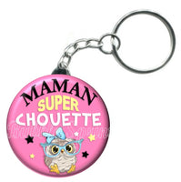 Porte-clés badge Maman chouette- Réf PC667