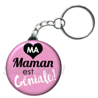 Porte-clés badge Maman géniale- Réf PC672