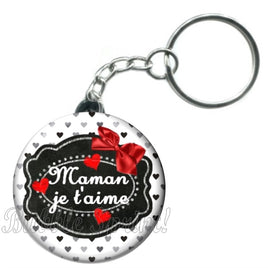 Porte-clés badge Maman - Réf PC683