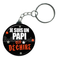 Porte-clés badge Papi- Réf PC764