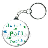 Porte-clés badge Papi- Réf PC769