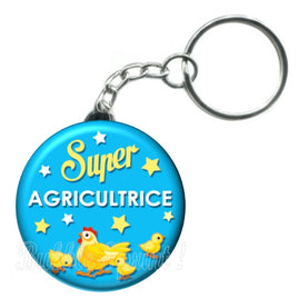 Porte-clés badge Agricultrice- Réf PC7